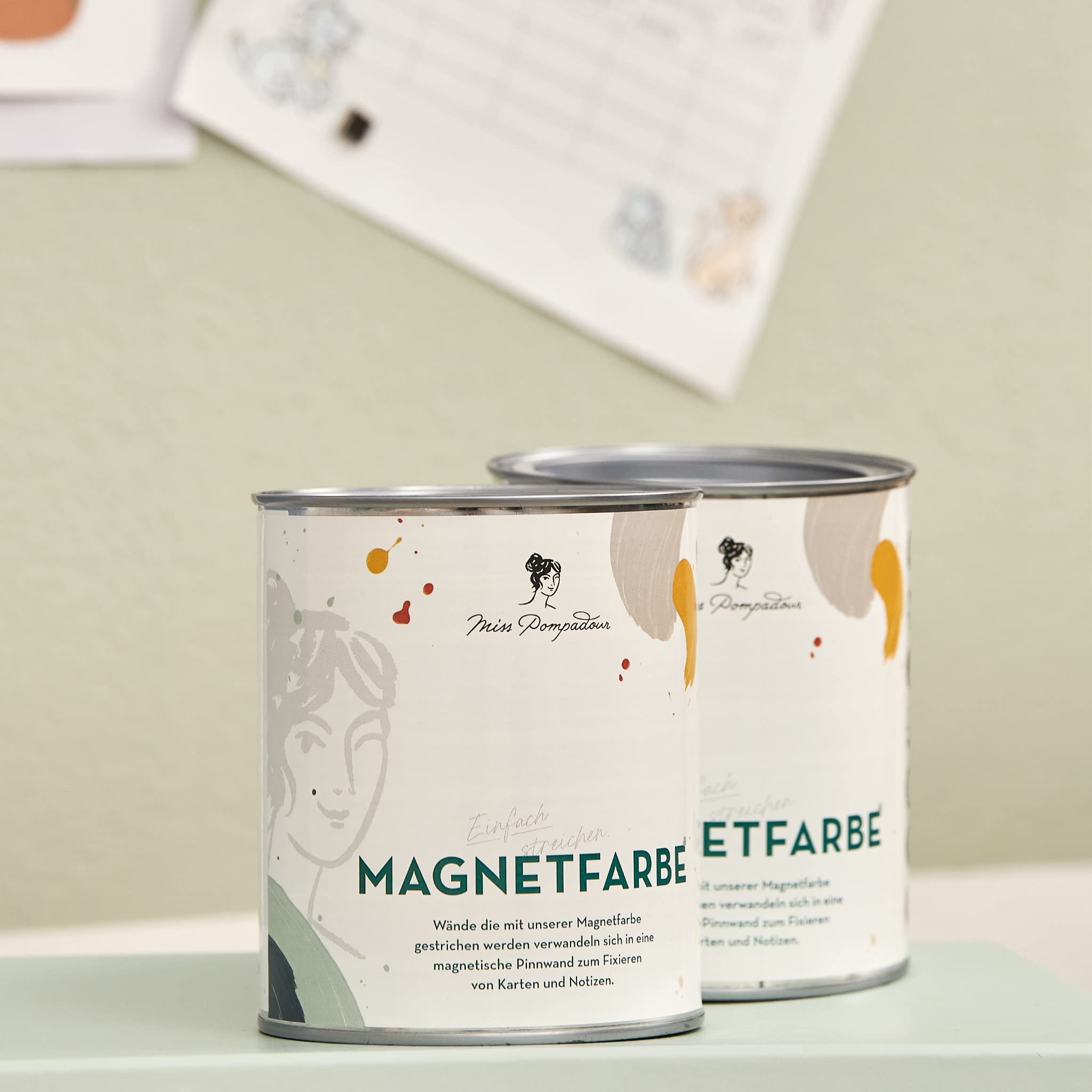 MissPompadour Magnetfarbe Dunkelgrau für Wände und Holz 750 ml | Wasserbasiert, matte Magnetgrundierung für innen, überstreichbar und tapezierbar, schnelltrocknend