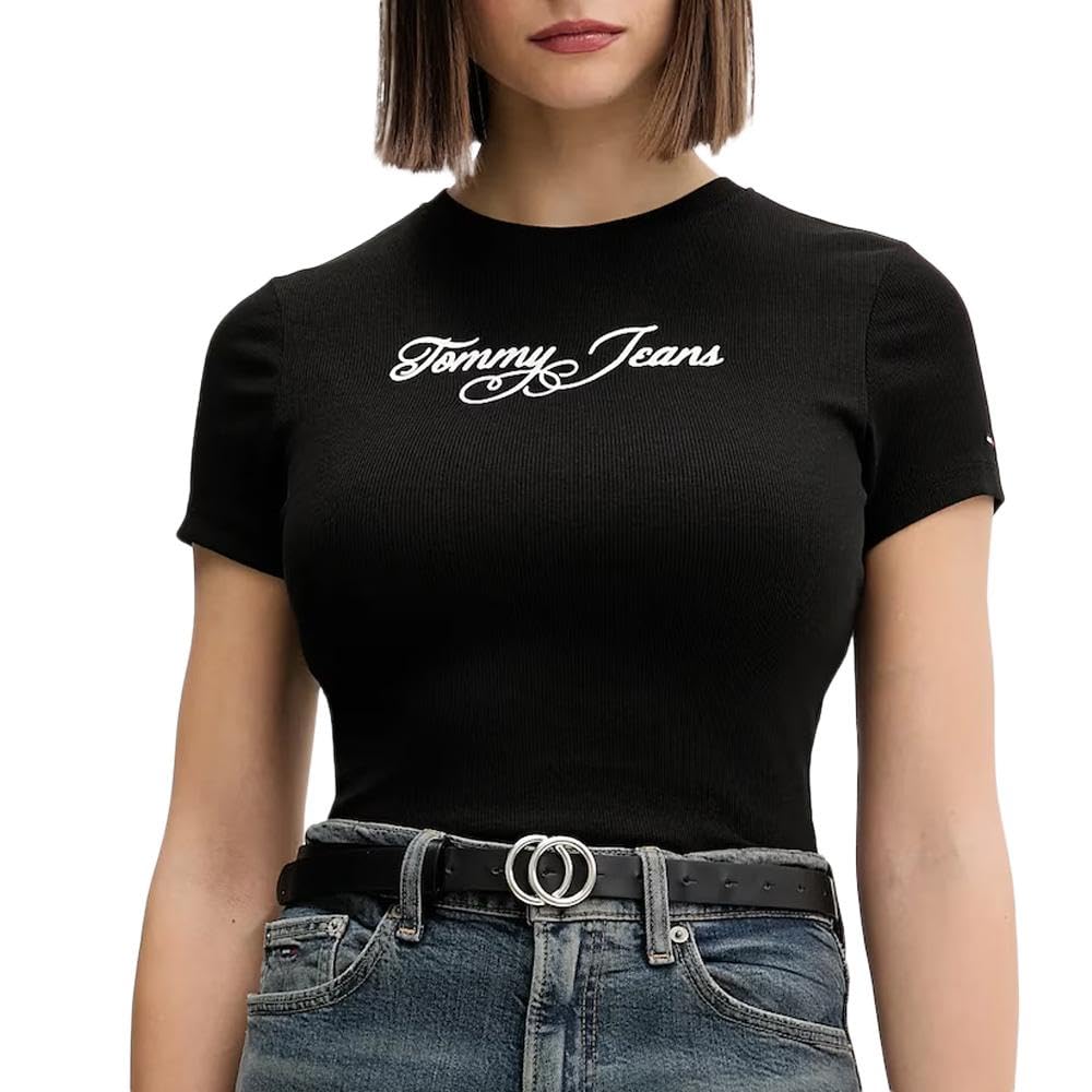 TJW SLIM ESS LOGO 1 RIB TEE EXT T-shirt Kadın