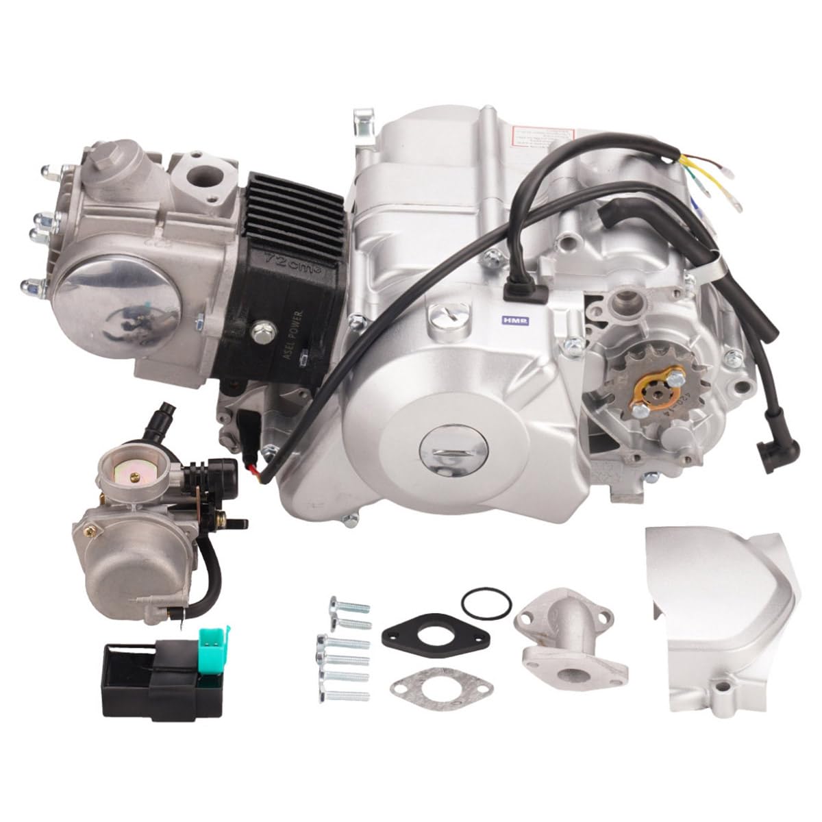 Zestaw 4-suwowy silnik 70 cm³, w pełni automatyczny rozrusznik elektryczny, odpowiedni do motocykli ATV, quadów dziecięcych