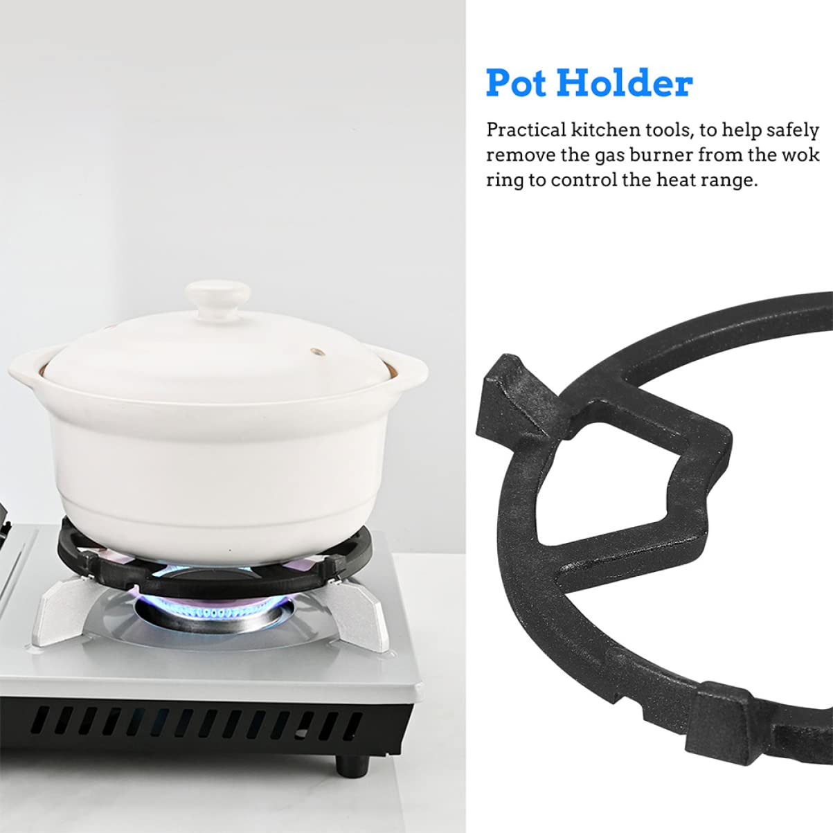 VALICLUD 2piezas Rejilla Para Ollas De Cocina De Gas Anillo Para Wok De Hierro Fundido Soporte Para Estufa De Cocina Para Wok Vitrocerámica Accesorio Para Estufa De Para Uso De Gas