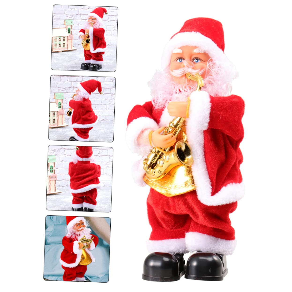 Abaodam Muñeco de Papá Noel Eléctrico Musical para Navidad Movimiento y Batería, Juguete de Plástico y Tela Adecuado para Sala y Niños Varios Estilos