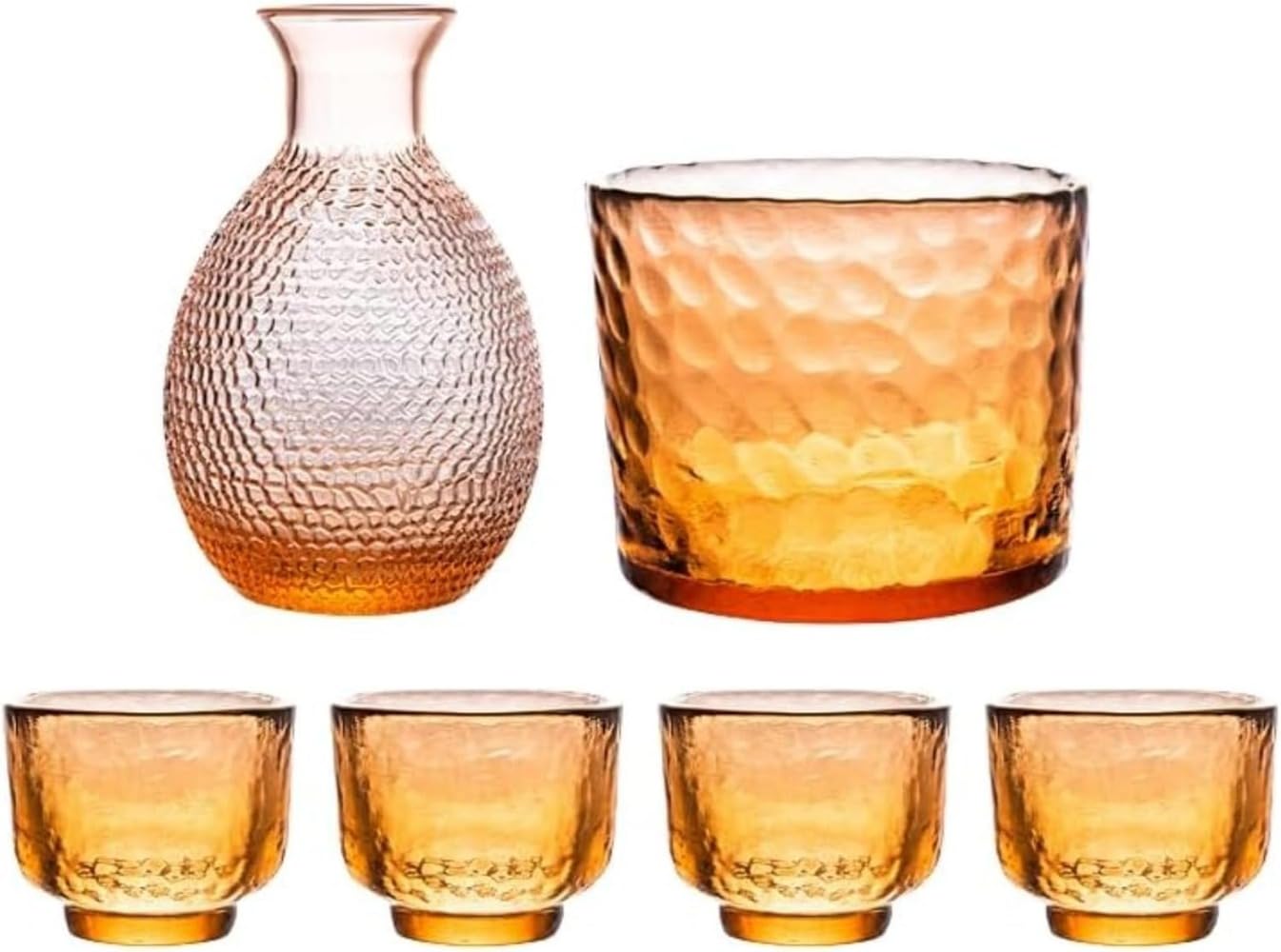 Ambety Crystal Glass Sake Set Tokkuri Warming Bowl Lead Free Japanese