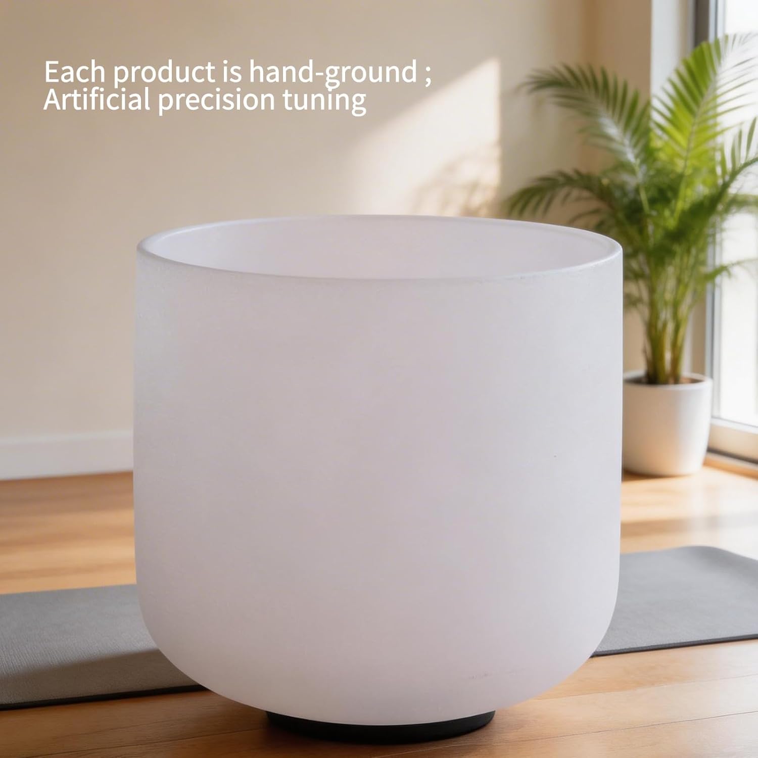 ENERGYSOUND 432Hz Perfect Pitch C Note Root Chakra Frosted Quartz Crystal Singing Bowl 7 inch mallet & o-ring included