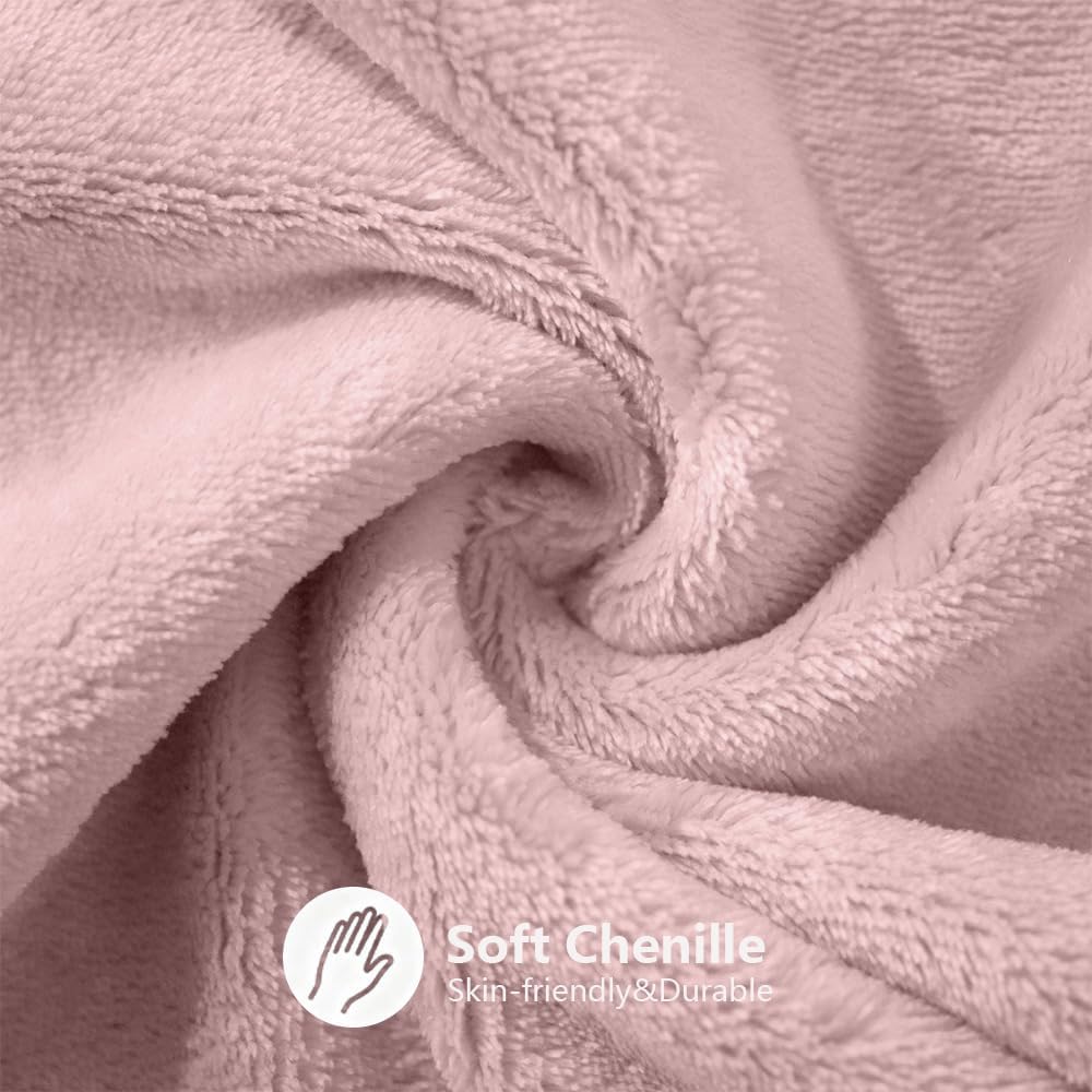 Flannel Pillow Cases Pack of 2, Super Soft Fleece Pillow Case Cover with Zipper for Sofa,Bedroom, Couch,Cozy Luxury Fuzzy Flannel Pillowcases for All Seasons(18x18 Inches,Pink)