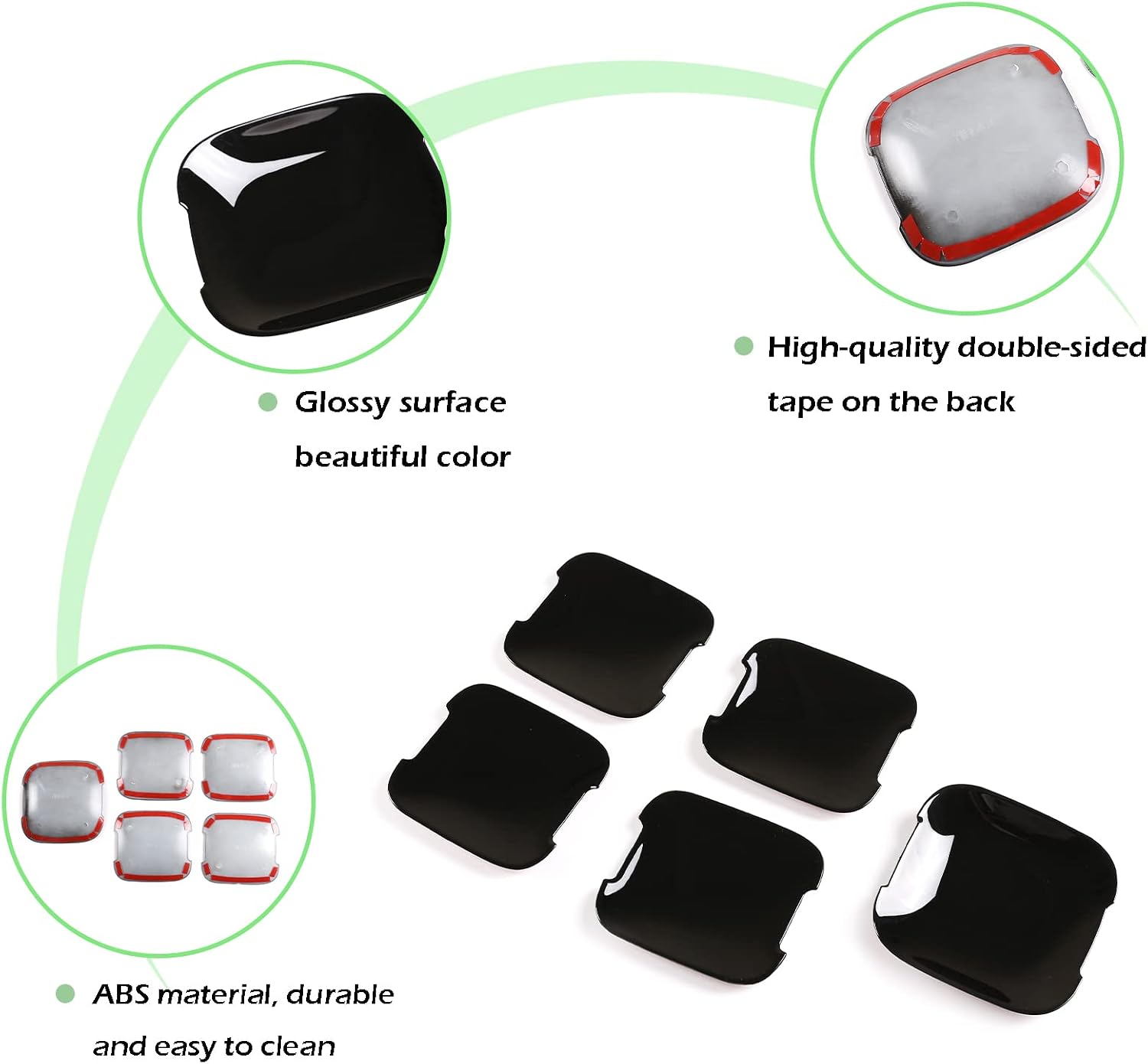 PIUGILH Car Door Handle Cup Cover Trim Replacement Compatible with Land Rover Defender 110 2020-2023 Accessories, Scratch Protective Shields Protector Guard