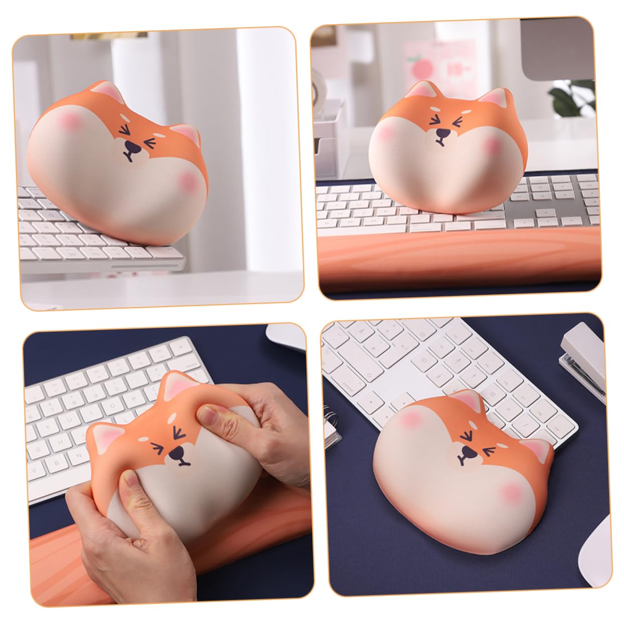SHINEOFI 5 Pezzi Ergonomico per Design Adorabile Poggiapolsi per Computer Antiscivolo Comfort Ottimale per Mouse e Tastiera