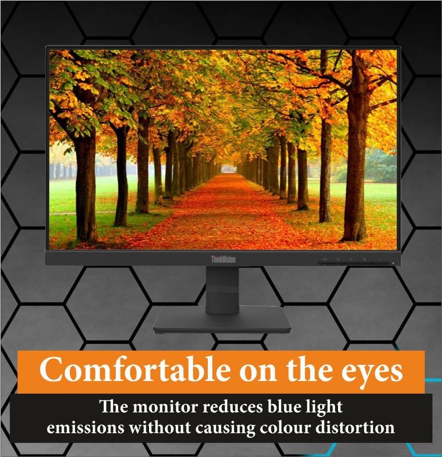 Image of Lenovo ThinkVision S22-4e | 21.5 inch (60.45cm) FHD IPS 100Hz Ultraslim Monitor | 4ms, 99% sRGB, 16.7Mn Colors, 1x HDMI 1.4, 1x VGA,TUV Eye Comfort, Low Blue Light| Tilt | Black