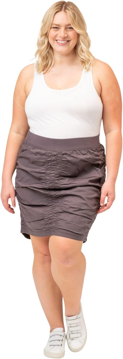 XCVI Womens W Solid Trace Skirt- Stretch Poplin