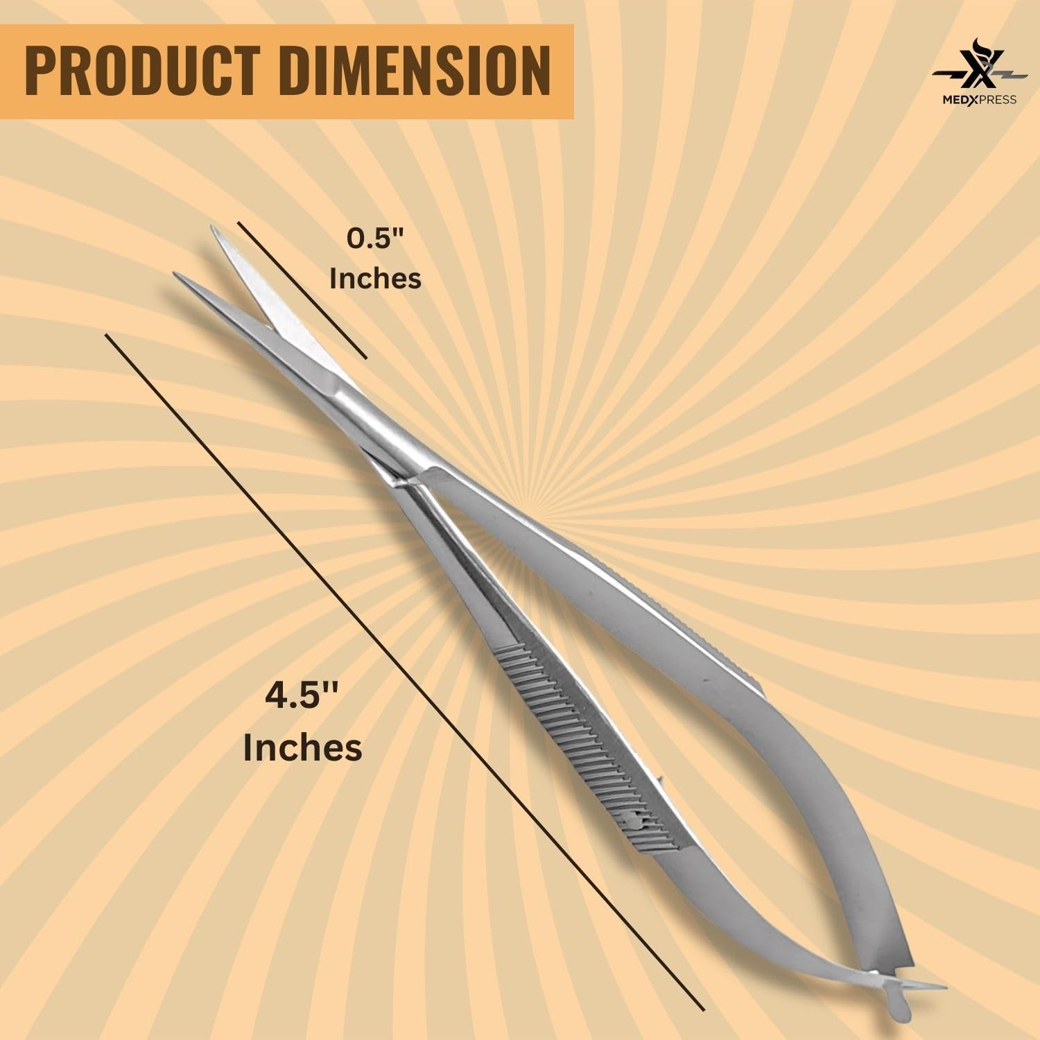 Mikroschere, 11,4 cm, gerade, Premium-Edelstahl, zum Stichen, Schneiden, Nähen, Sticken, Kunst- und Bastelarbeiten, Fellpflege, Augenbrauen, Wimpern, extra scharf, Federwirkung