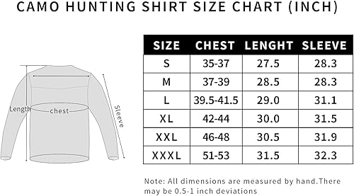 Miniatura 6 de LOOGU Camisa de camuflaje de caza para hombre, ligera, camisas de camuflaje para hombre, camisa de manga larga para pesca, senderismo, campamento