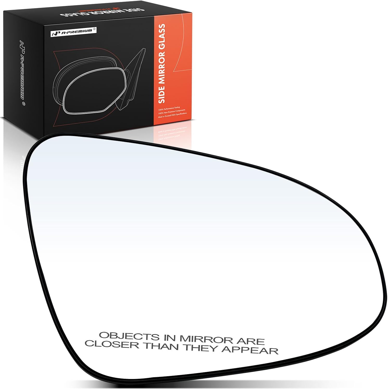 A-Premium Right Passenger Side Heated Mirror Glass with Backing Plate - Compatible with Toyota C-HR CHR 2018 2019 2020 2021 2022 - Exterior Side View Convex Mirror