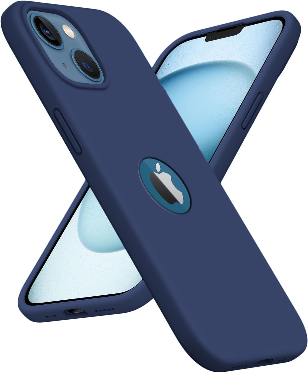 Prolet Case for iPhone 13 Liquid Silicone Case Cover | Shockproof, Drop and Camera Protection|Soft Microfiber Lining Inside| Back Case Cover for iPhone (Dark Blue)