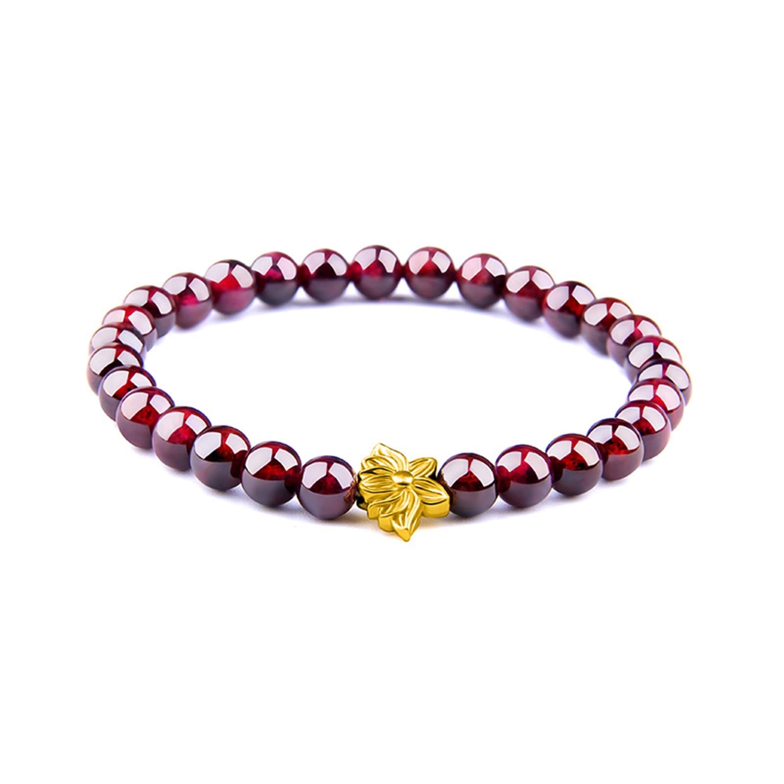 Naturstein-Armband, Herren-Armbänder, natürlicher Granat-Perlen-Armband für Frauen, rotes Stein-Armband, versilbert, Yoga-Balance, Paar-Schmuck, Geschenk, Armband-Schmuck