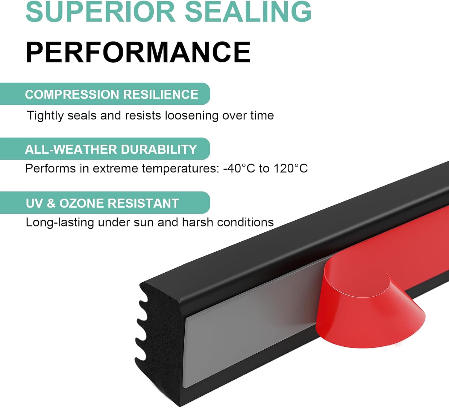 Weather Stripping Seal Strip: 26FT EPDM Foam Rubber with Strong Adhesive for Door, Garage, RV, Truck, Auto, Window, Noise Insulation
