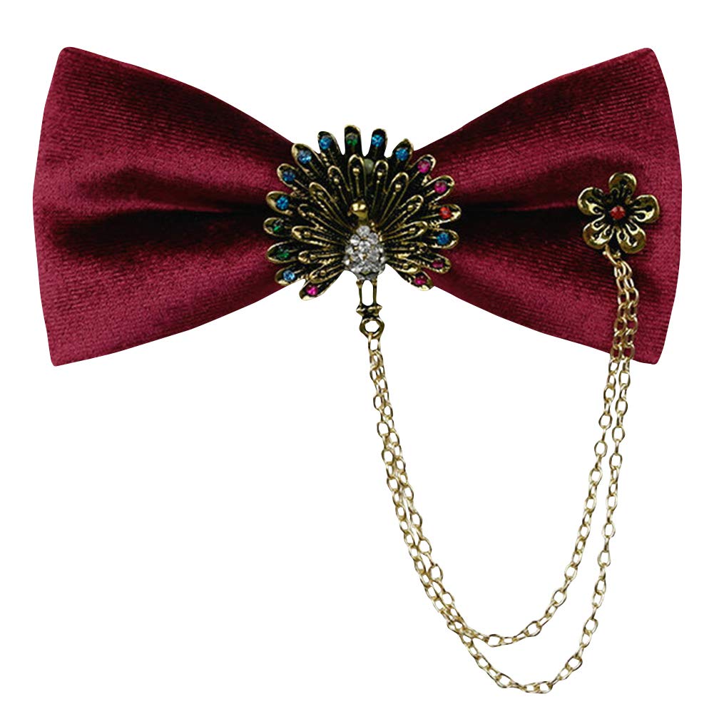 Boyland Men's Pre-tied Bowtie Adjustable Handmade Velvet Fabric Necktie