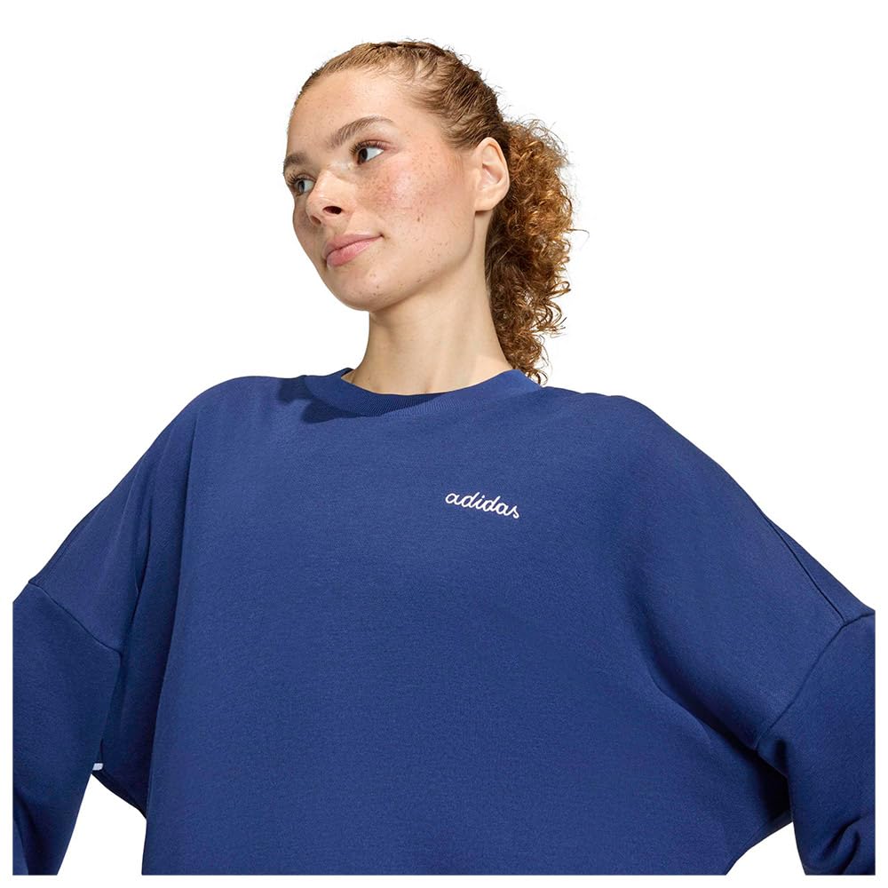 adidas Women Felpa Seasonal Essentials Colorpop con Grafica Ricamata