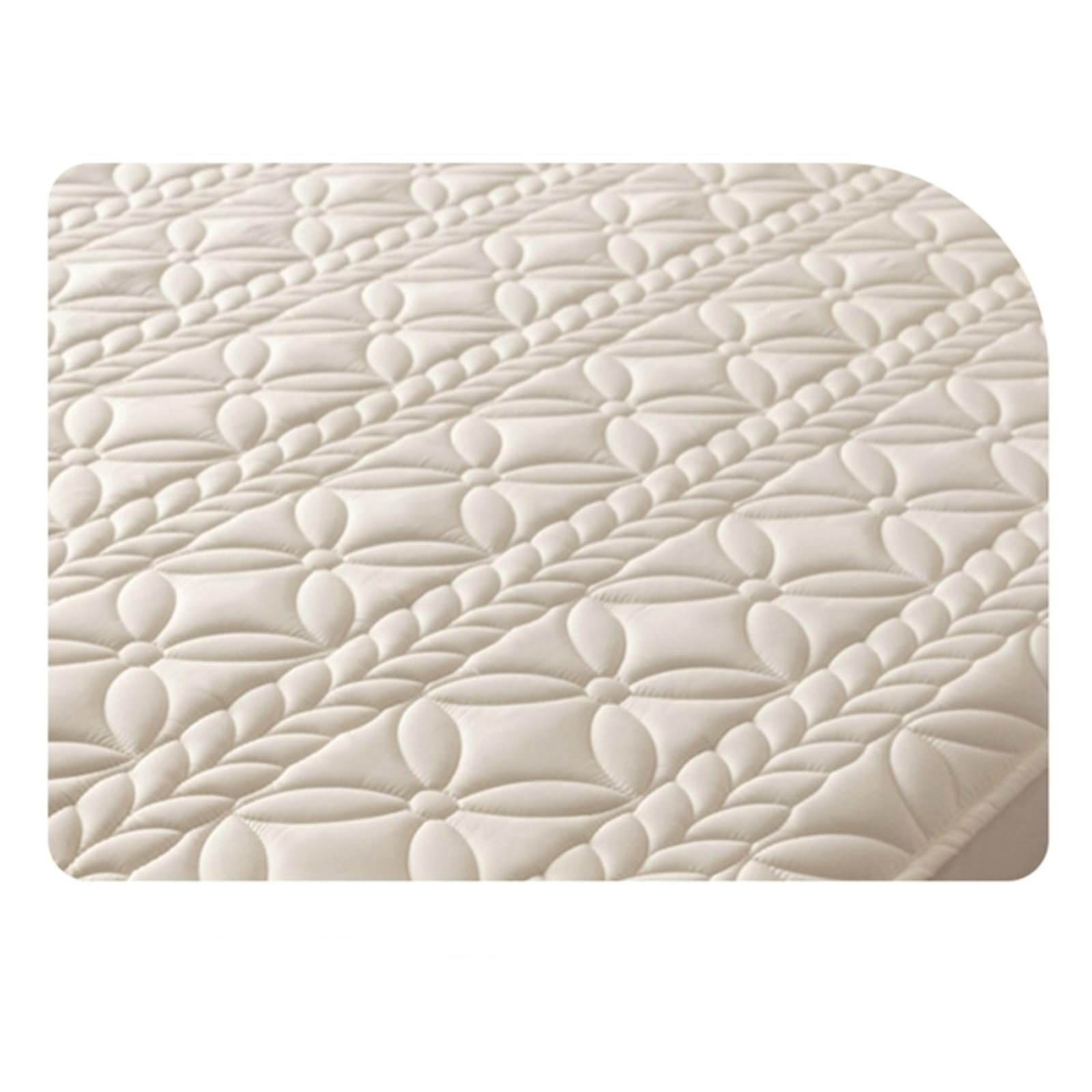 Bettlaken Topper, Bed Sheets Aesthetic Beige Weiß Blumen Weizen Muster Gewaschene Baumwolle 180x200cm