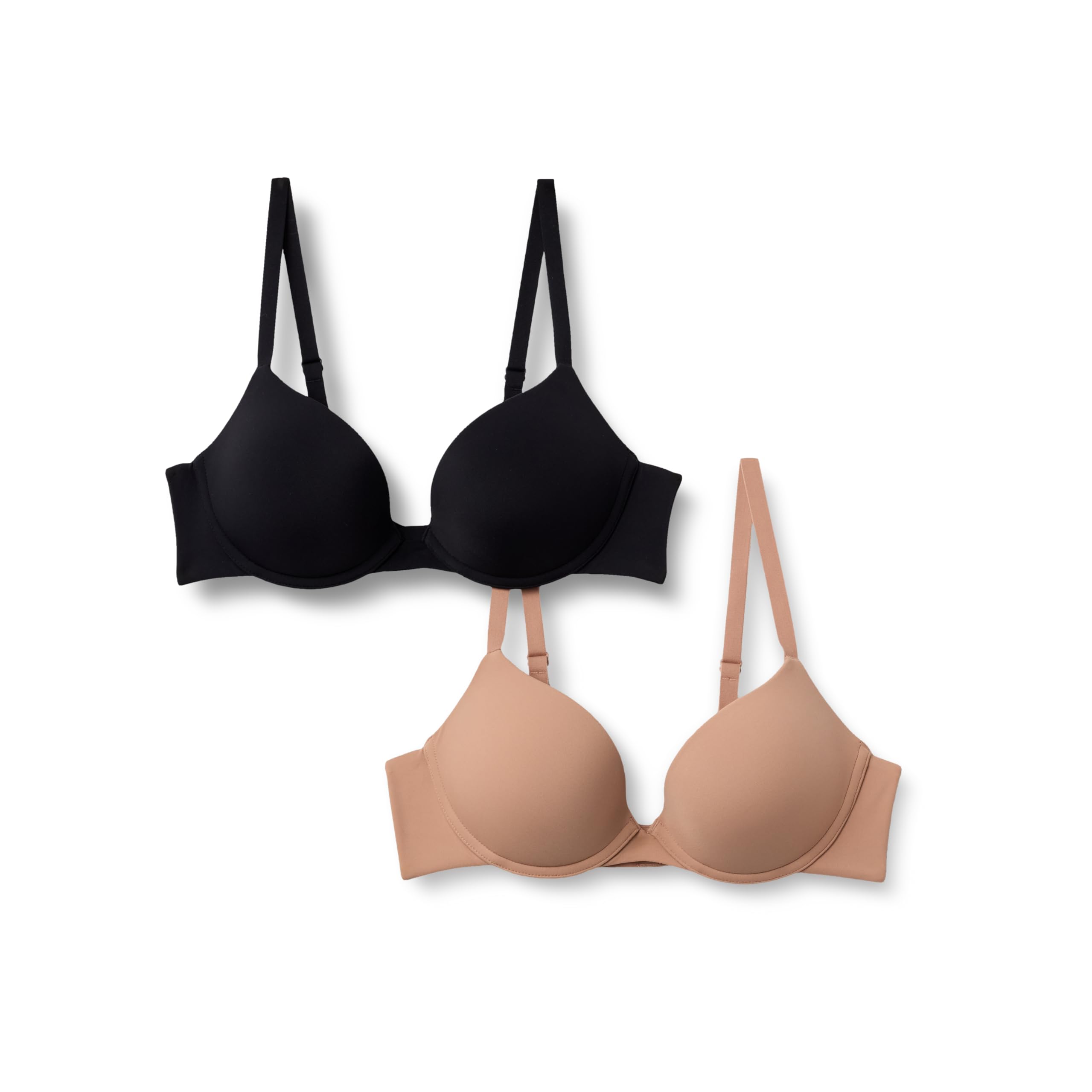 Amazon Essentials Damski biustonosz push-up z podszewką z mikrofibry Aewm16871 (2 sztuki)