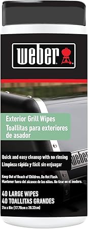 Weber Exterior Grill Wipes โ 40โCount Canister for Quick Cleaning
