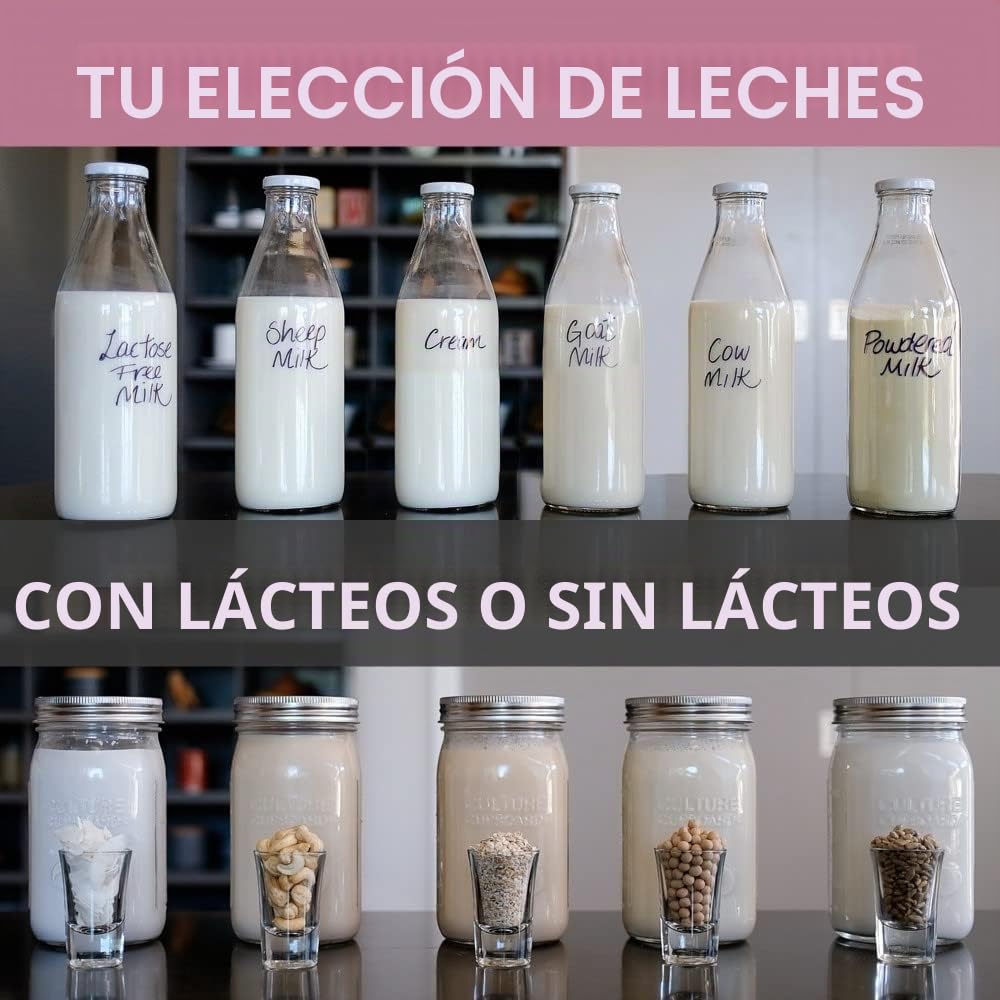 Fabricante de yogur de acero inoxidable con frasco de vidrio de 1 cuarto y libro de recetas completo para hacer más de 12 productos lácteos caseros y yogurts de leche