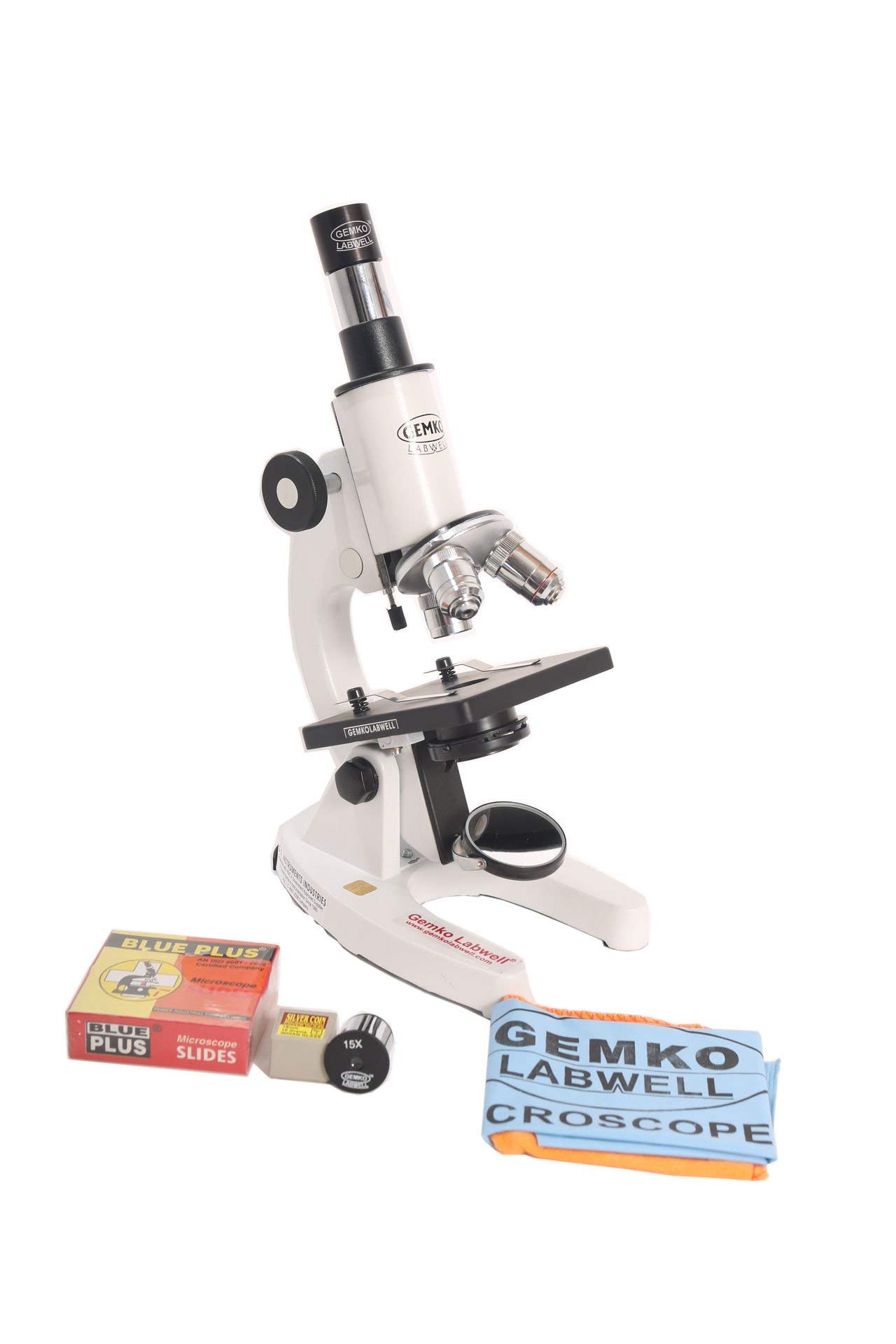 Gemkolabwell Elementary Microscope 1000X Magnification Metal White