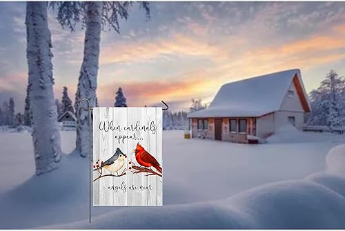 Miniatura 6 de Cardinals Appear - Bandera de jardín de 12 x 18 pulgadas, decoración de doble cara para el Día de los Caídos Cuando los Cardenales Aparecen Los