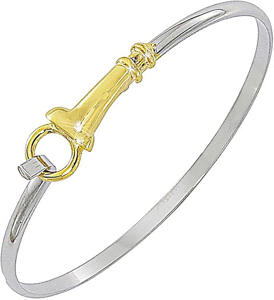 Cape Cod Jewelry-CCJ Brazalete de color plateado y dorado de dos tonos de faro
