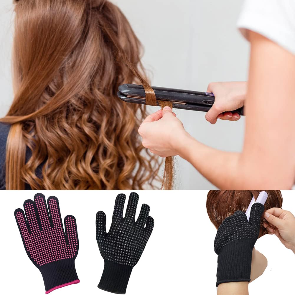 Gants Thermique Coiffure,Gants De Protection Coiffure,Gants De Coiffure Résistants À La Chaleur,2 Pcs Professionnels Gants Anti Chaleur Pour Coiffure,Gants Résistant À La Chaleur Pour La Coiffure