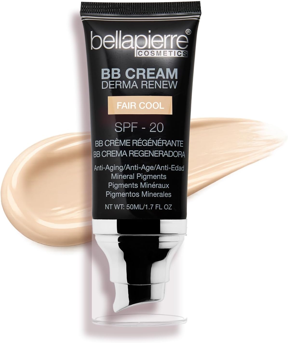 Bellapierre BB Cream with SPF 20, Tinted Moisturizer & Lightweight Foundation Makeup, Buildable Light-to-Medium Coverage, Soft Matte Finish, Paraben-Free, Cruelty-Free, 1.7 fl oz – Fair/Cool