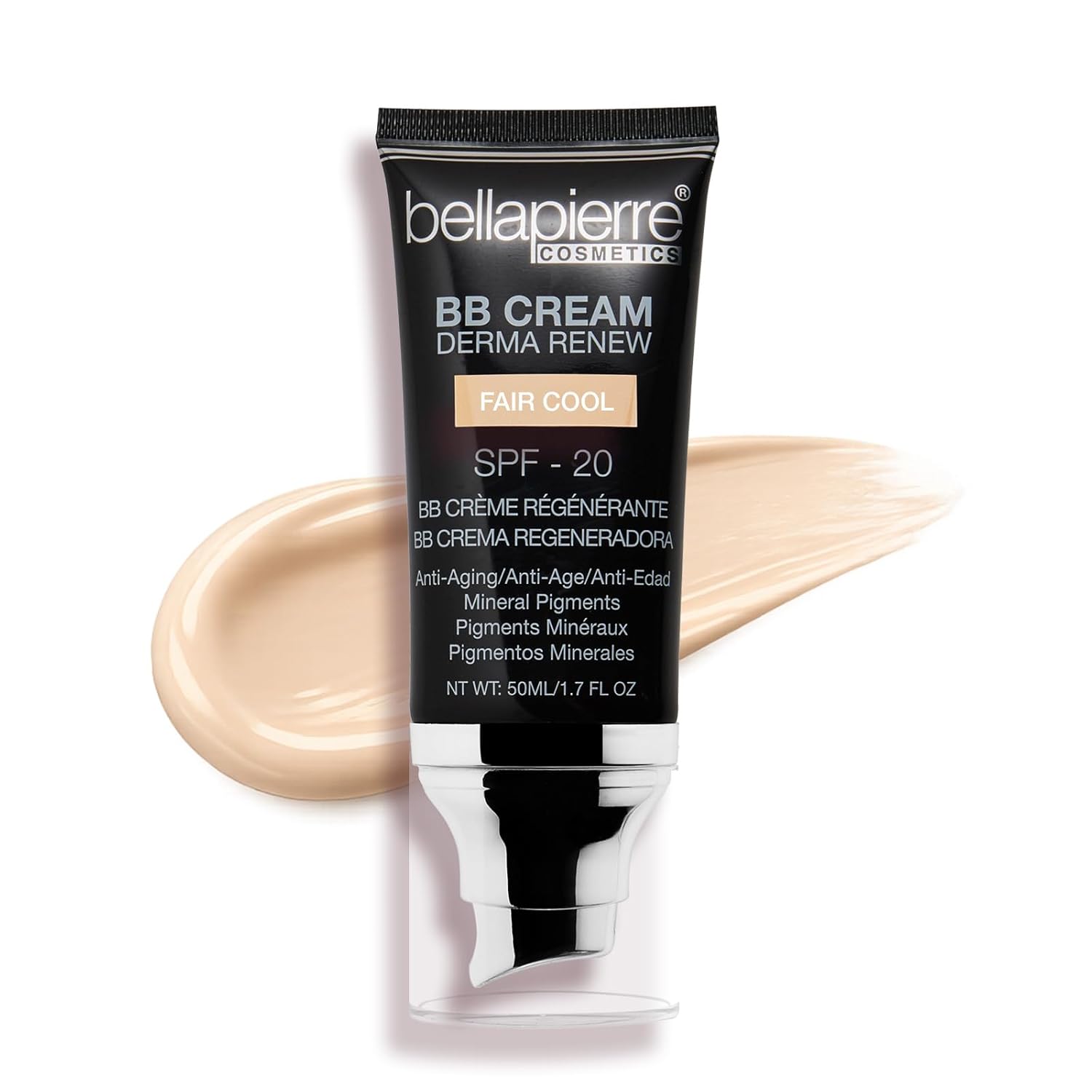 Bellapierre BB Cream with SPF 20, Tinted Moisturizer & Lightweight Foundation Makeup, Buildable Light-to-Medium Coverage, Soft Matte Finish, Paraben-Free, Cruelty-Free, 1.7 fl oz – Fair/Cool