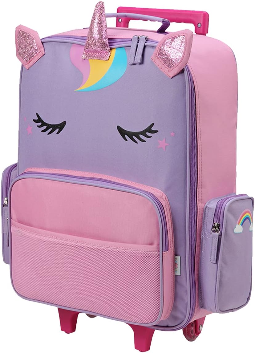 VASCHY Rolling Luggage for Kids, Cute Travel Carry on Suitcase for Girls/Toddlers/Children with Wheels 18inch Unicorn - Image 8