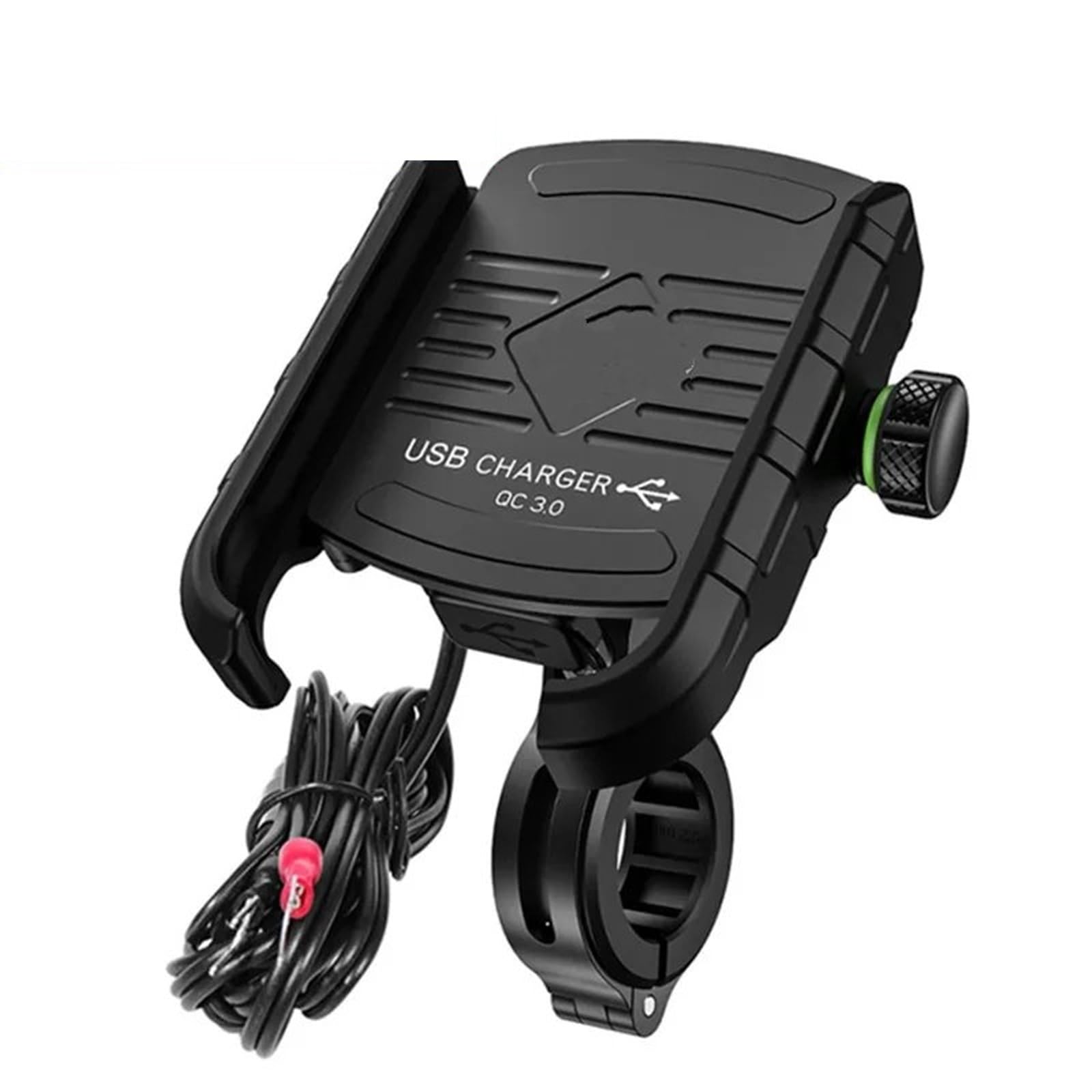 Support Guidonavec avec Support Téléphone pour Moto Aluminium Support Guidon Vélo Support Téléphone Portable Rotatif À 360 Degrés Moto Scooter Support Telephone Velo(M8 USB Charger)
