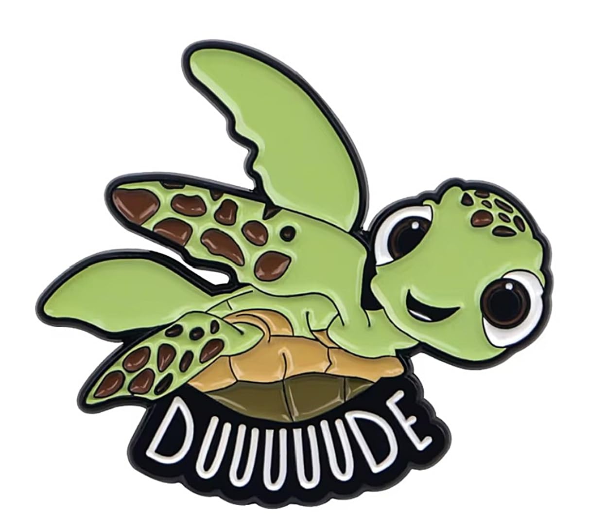Squirt Cartoon Trutle Dude Saying 1.26 Inches Tall Metal Enamel Pin