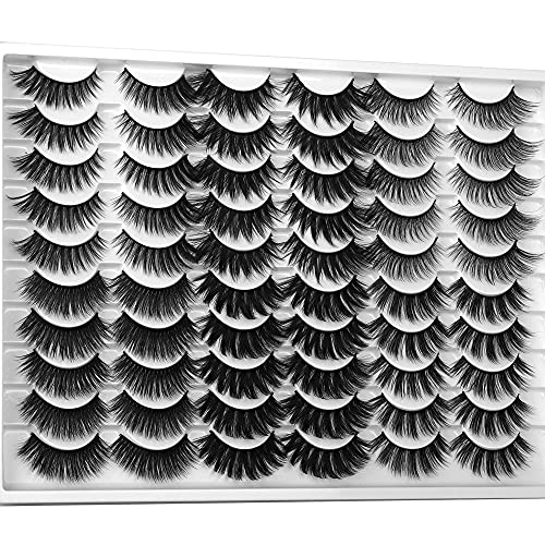 Ruairie 30 Pairs False Eyelashes Wholesale 6 Styles 6D Faux Mink Lashes Bulk 16-20MM Natural Fluffy Volume Fake Eyelashes Pack