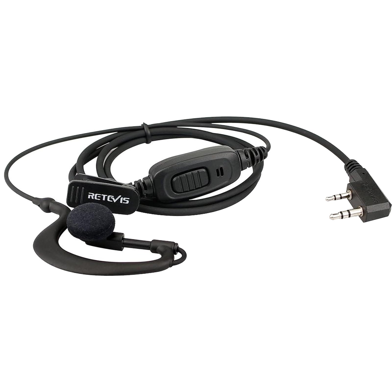 Retevis Estuche de 10 auriculares de radio bidireccional con micrófono de un solo cable para RT22 RT21 RT68 RT68H H777 H777H RT86A RT86S, compatible con Pxton Baofeng BF-888S BF-T26 Kenwood Walkie