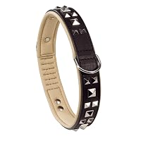 Ferplast Collare vera pelle GIOTTO LUXOR BLACK C nero cane cani borchie Ferplast