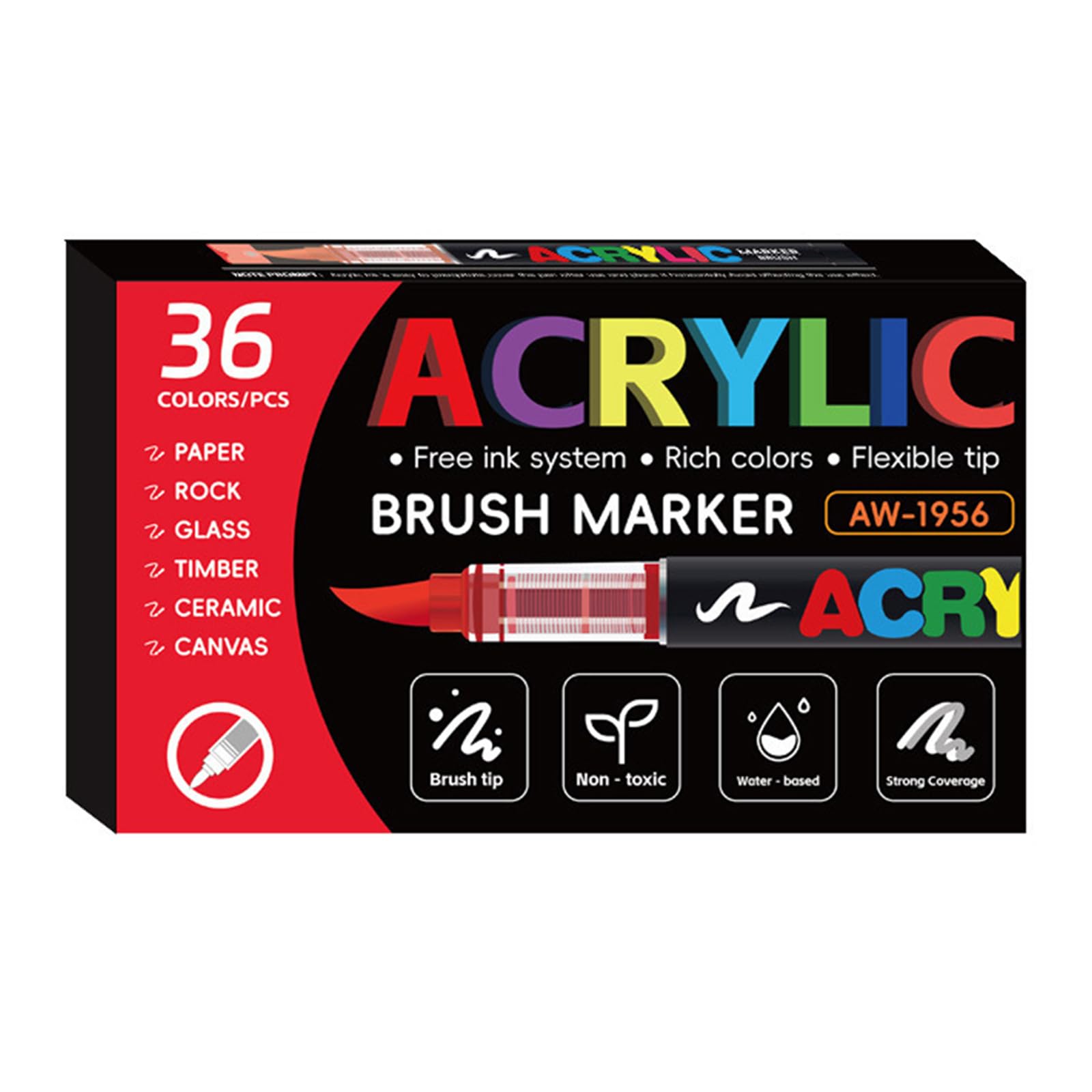 Farbmarker mit weicher Pinselspitze Ausmalen von, 36 colors