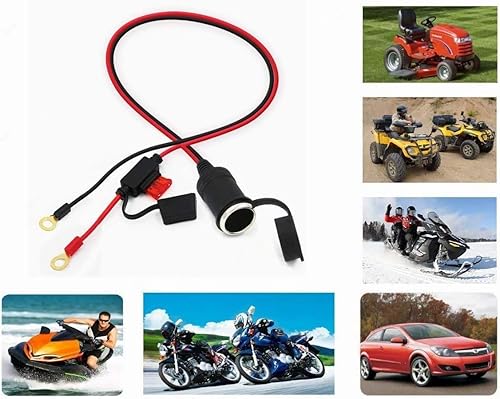 Miniatura 4 de [Paquete de 2] 3 pies 12 V enchufe hembra batería ojal anillo terminal 12 voltios cable de extensión adaptador de salida enchufe fuente de