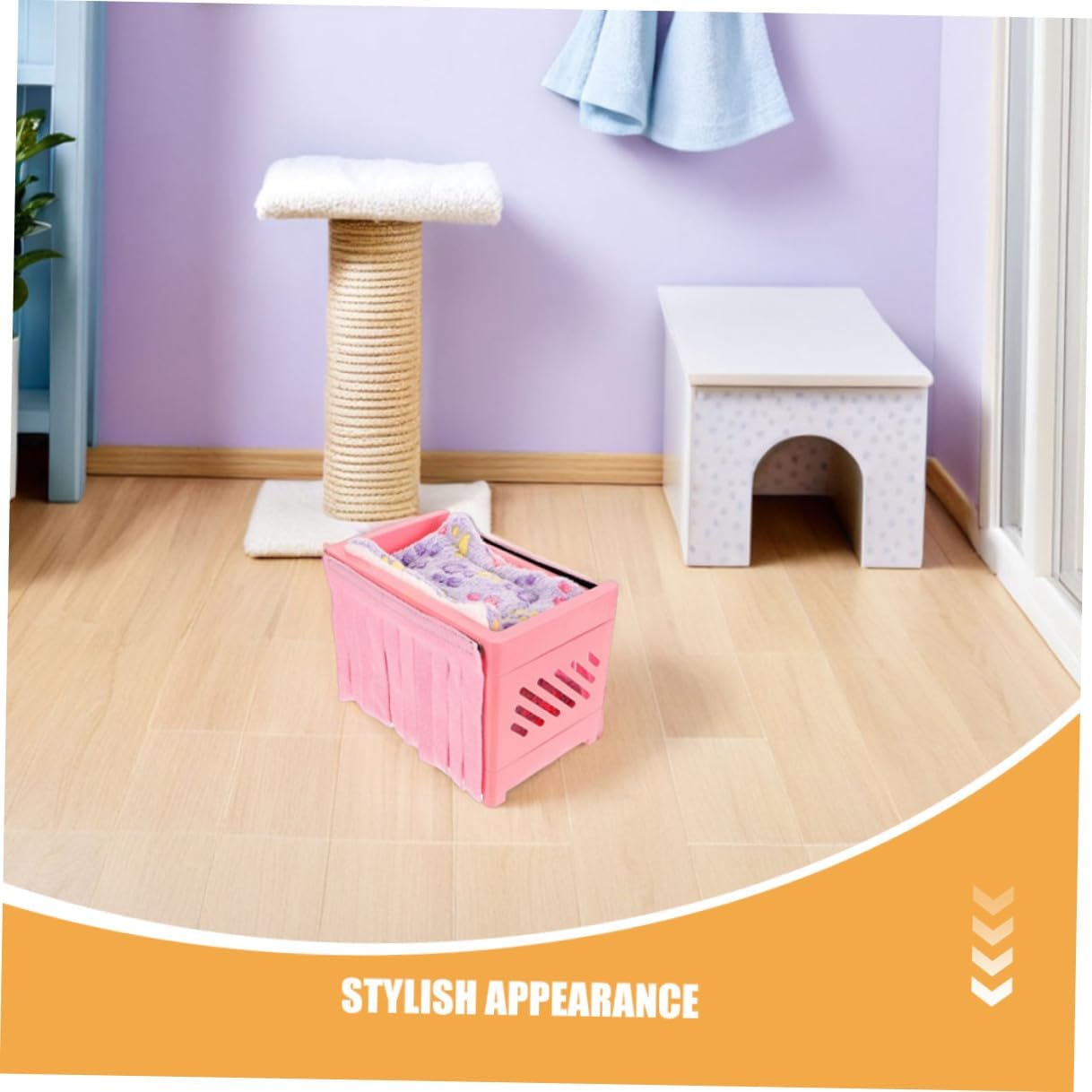 GANAZONO 2 Sets Double-Layer Hamster Hideout Bed with Mat and Blanket, Small Animals House for Guinea Pigs, Hamsters, Gerbils, Cozy Small Pet Shelter Random Color