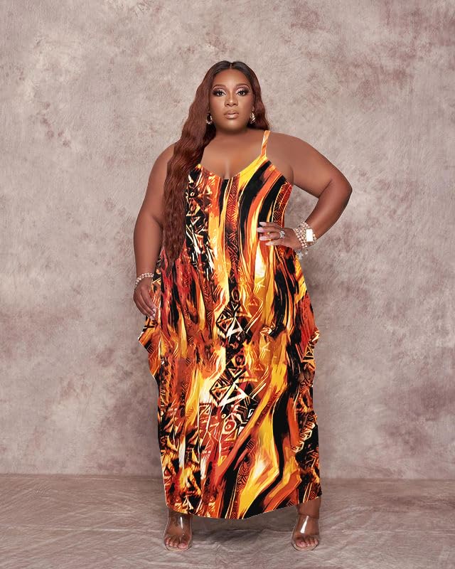 Image of YeGine Oversize Tshirt Dress Plus Size Short Sleeve Maxi Dress with Pockets
