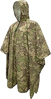 Vista 1 de LOOGU Poncho de lluvia impermeable con capucha, abrigo de lluvia multiusos de camuflaje para caza, camping, senderismo
