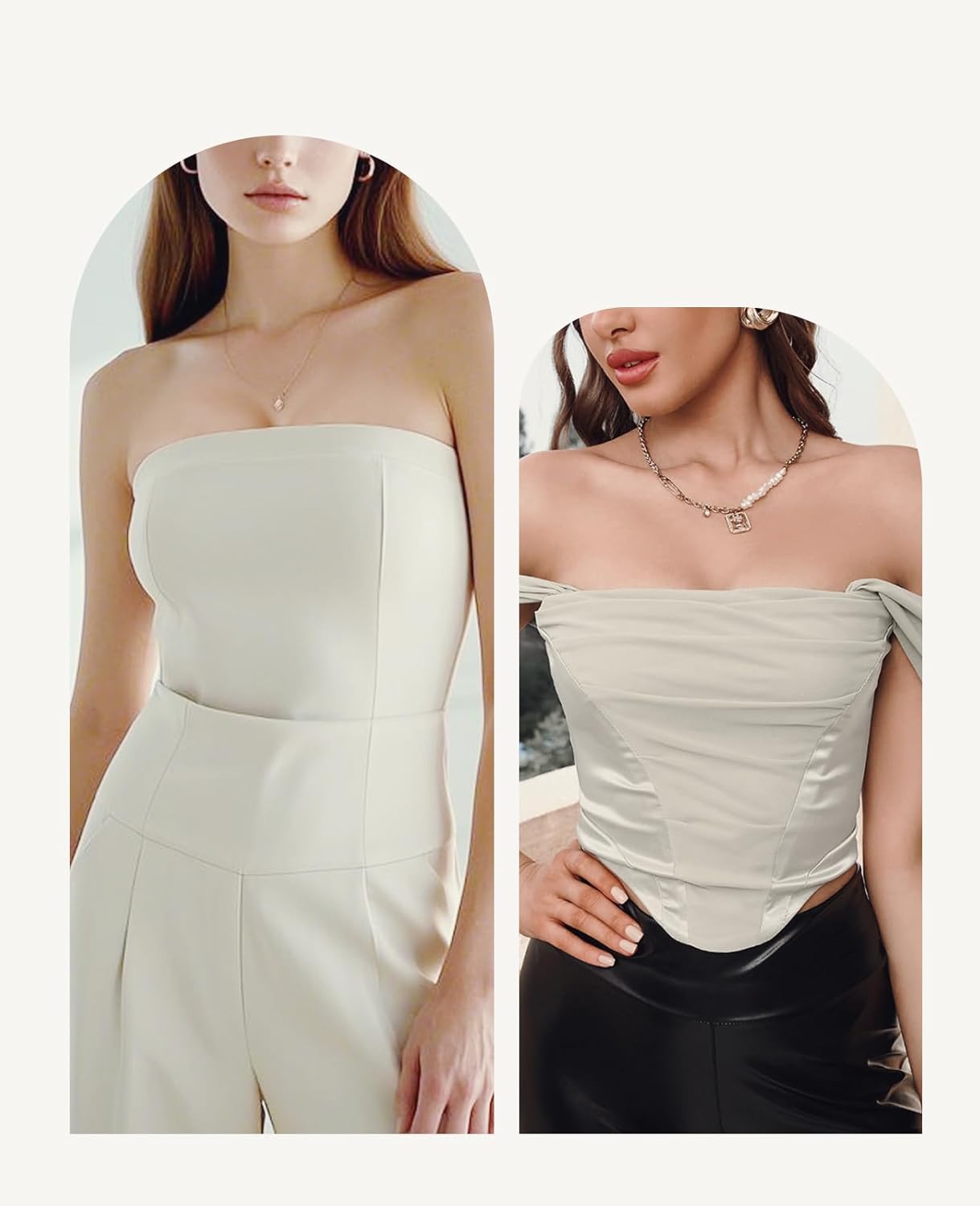 Strapless Bandeau Bra Plus Size Non-Slip Convertible Padded Underwire Bras with Clear Straps for Women - Image 6