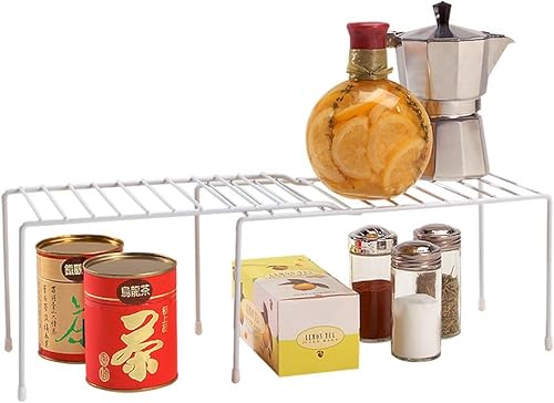 Miniatura 2 de Better Houseware Organizador de estante expandible (blanco) (5.25 pulgadas de alto x 5.25 pulgadas de ancho x 11.25-20 pulgadas de largo)