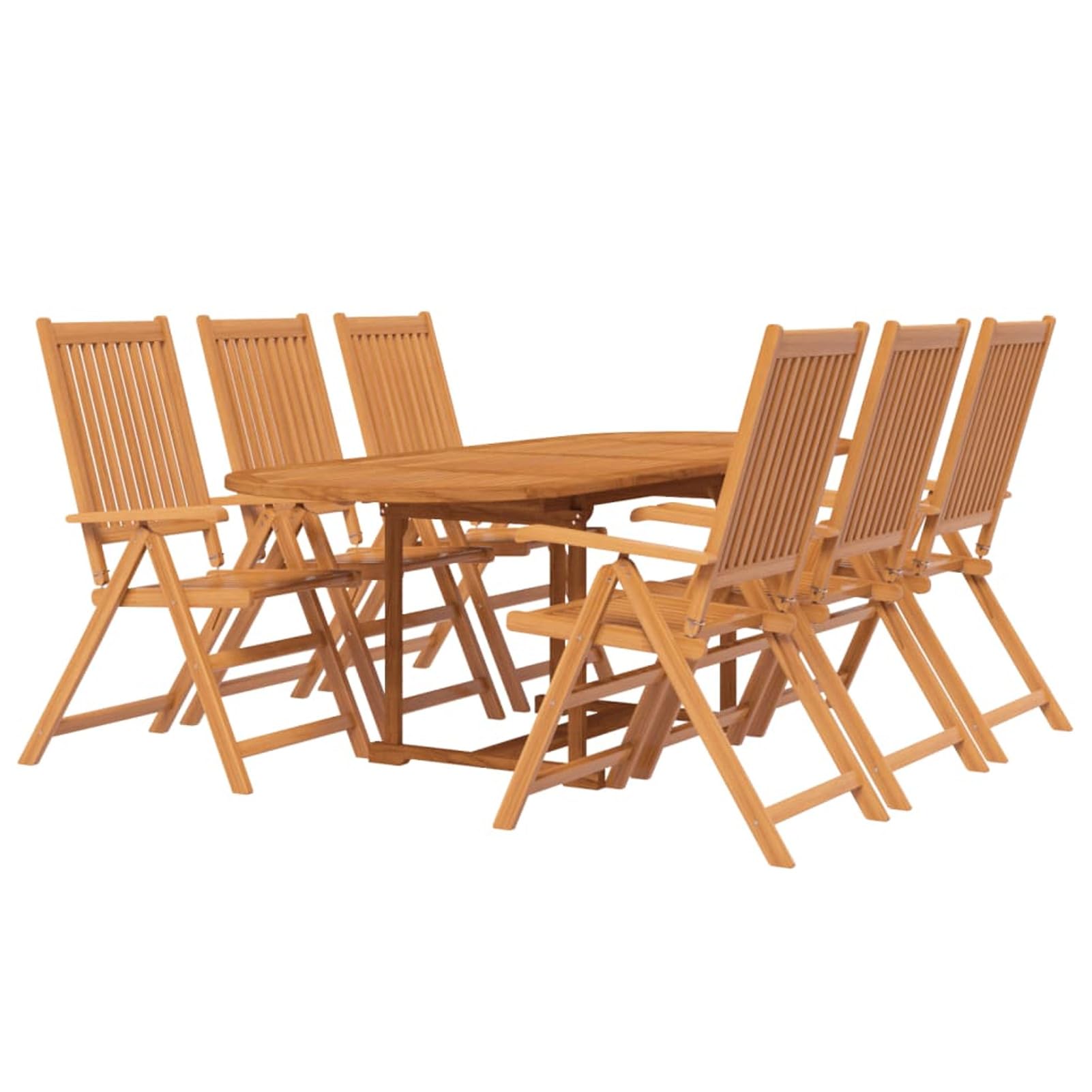 Juego de Comedor para jardín 7 Piezas Conjunto Comedor Jardin Exterior Mesa y sillas terraza Conjunto Mesa y sillas terraza Madera Maciza de Acacia 3079639