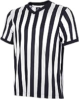 allentian Men's Black & White Stripe Referee Shirt V-Neck Umpire Jersey Football Basketball Soccer Uniform