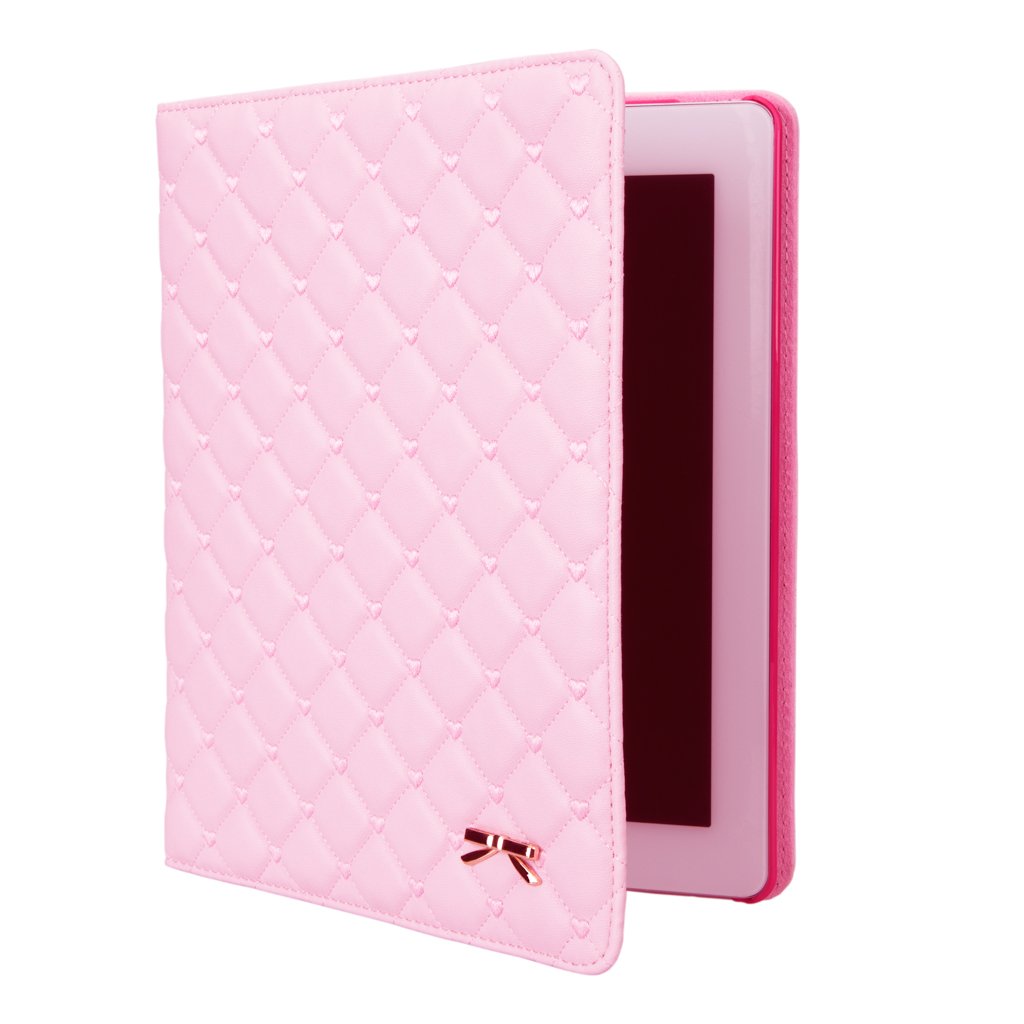 IDEGG Case for iPad 2 3 4 (Pink with Love Embroidery, Ipad 2/3/4)