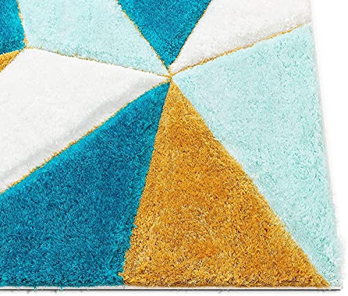 Image of Modern Soft 3D Shaggy Fur Carpets for Living Room Thick Fluffy Rugs for Bedroom, 5x5 Feet Square Multi Color