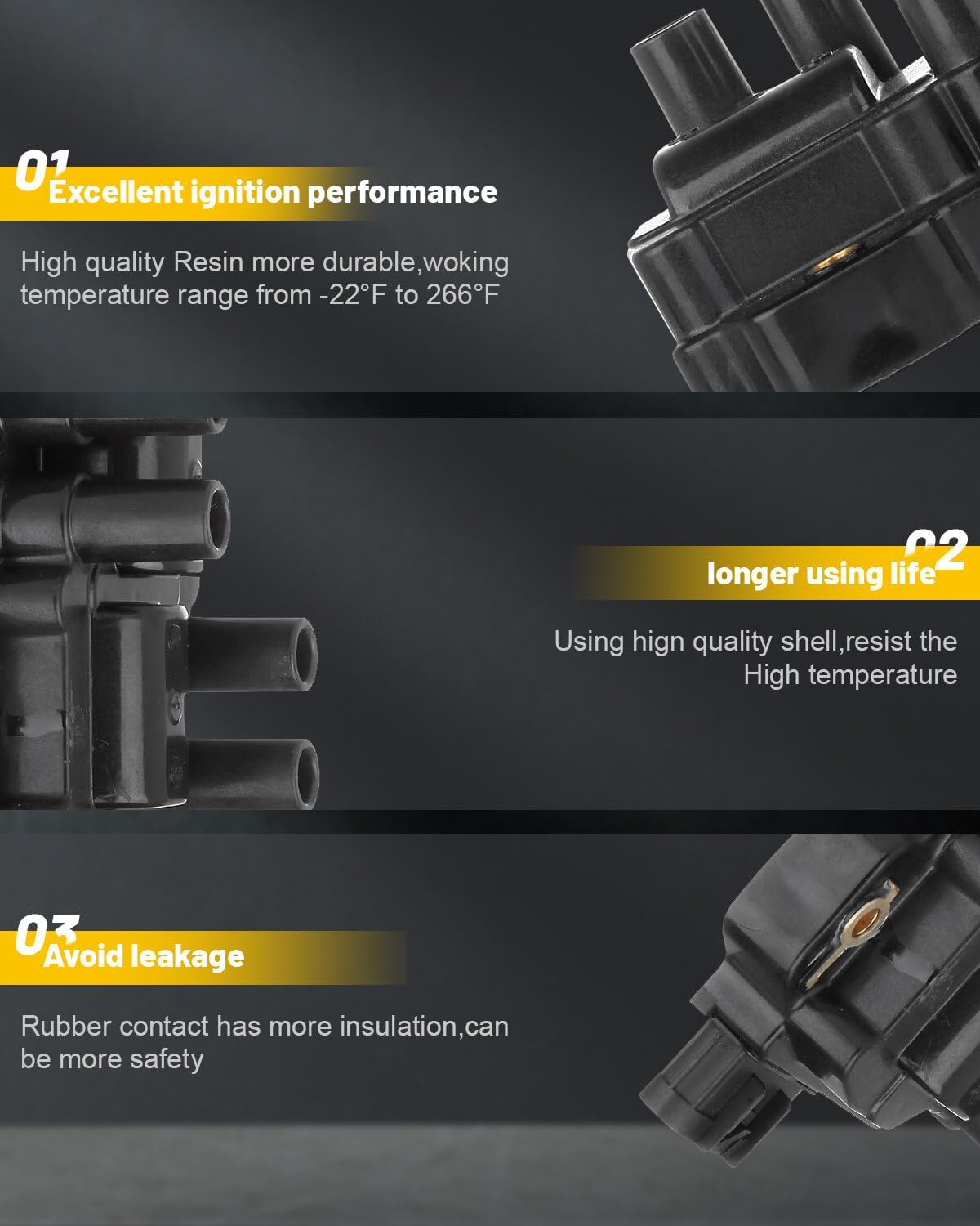 OCPTY 1 ignition coils + 6 iridium Spark Plugs, Fit for Saturn Vue 3.5L 2008-2010,for Pontiac G6 3.5L 2005-2010,for Chevrolet for Silverado 1500 4.3L 2007-2013 UF434 ‎C1521 D591a