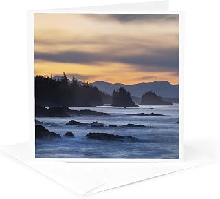 3dRose, Vancouver Island, British Columbia. Sunrise on Wild Pacific Trail, 1 Greeting Card with envelope