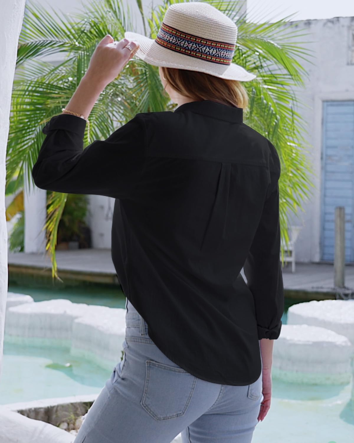 Womens Long Sleeve Button Down Shirts Cotton Linen Dress Shirts Casual Summer Tops Work Blouses 2026 - Image 4